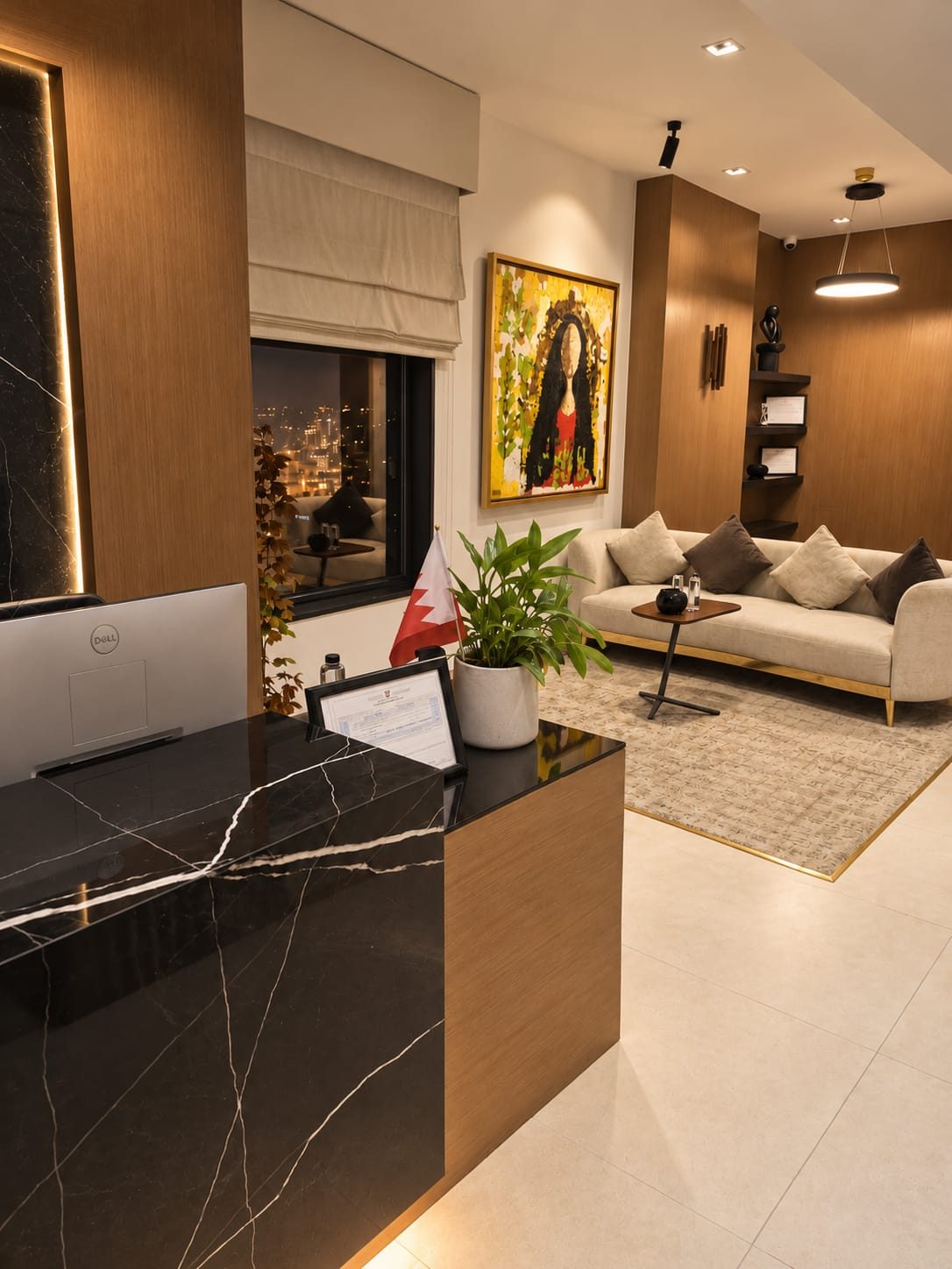 Reception at the firm’s office