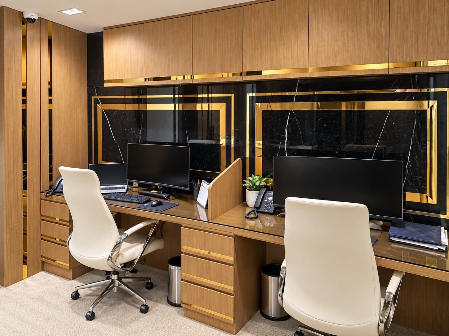 Work desks at the firm’s office