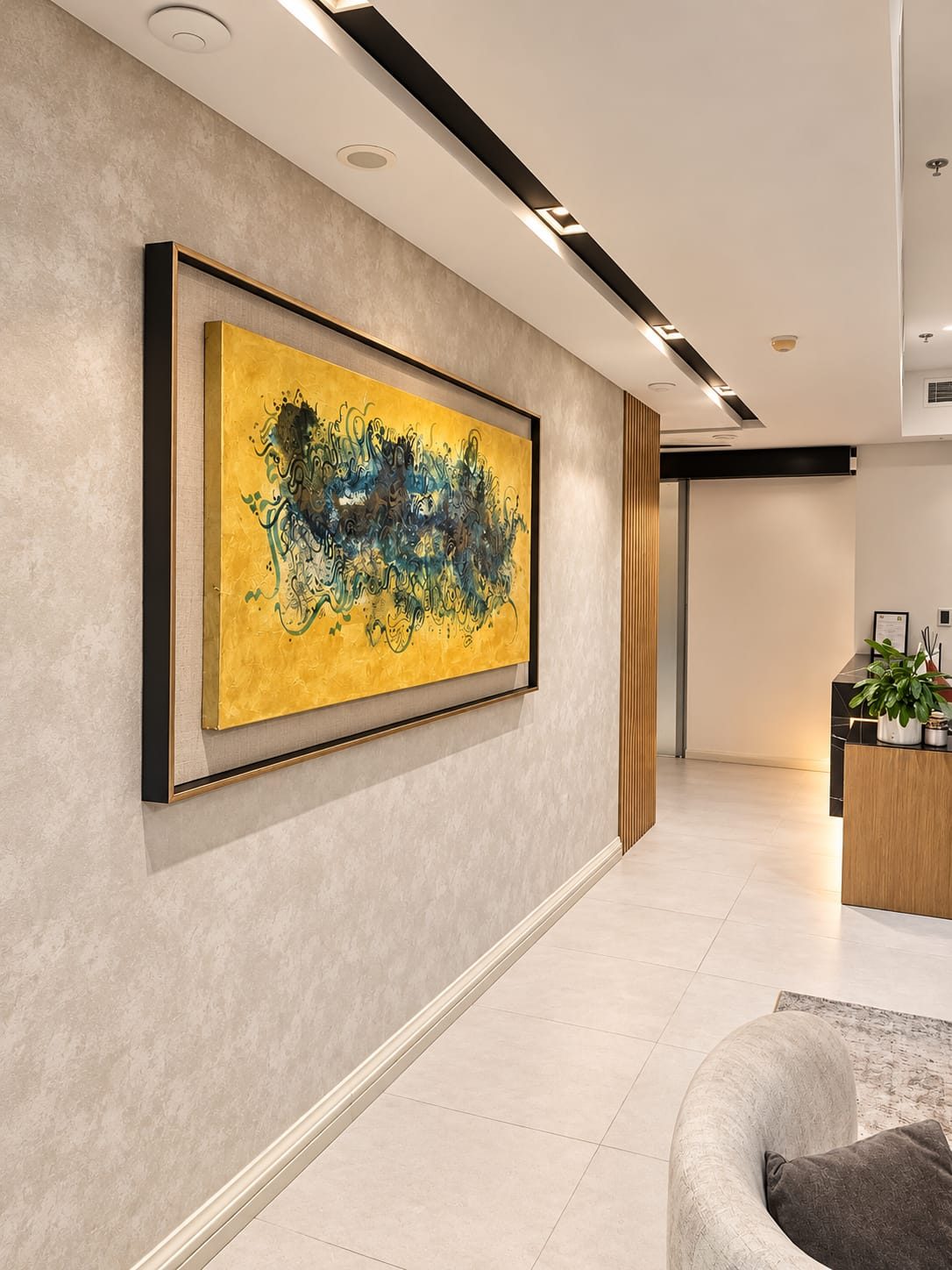 Artwork in the office lobby