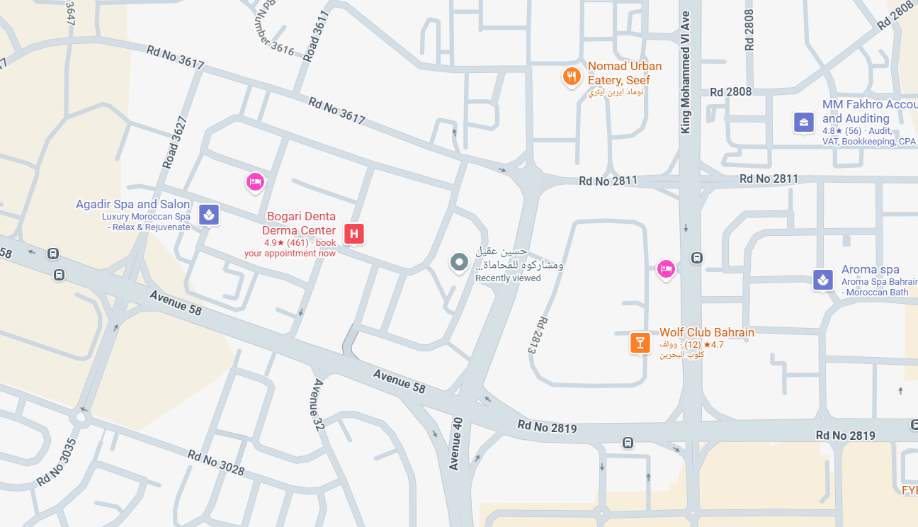 Google Map showing the Husain Aqeel & Associates office in Seef